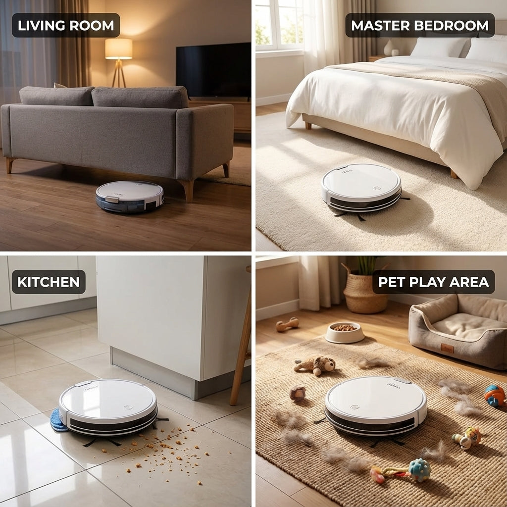 OSOJI 3-in-1 Robot Vacuum and Mop - Robotic Vacuum Cleaner - Robot Vacuum - Dojo Duo 990 - WiFi Connection. HEPA Filter. Powerful Suction System, Ultra-Quiet | Vaccuum Duo